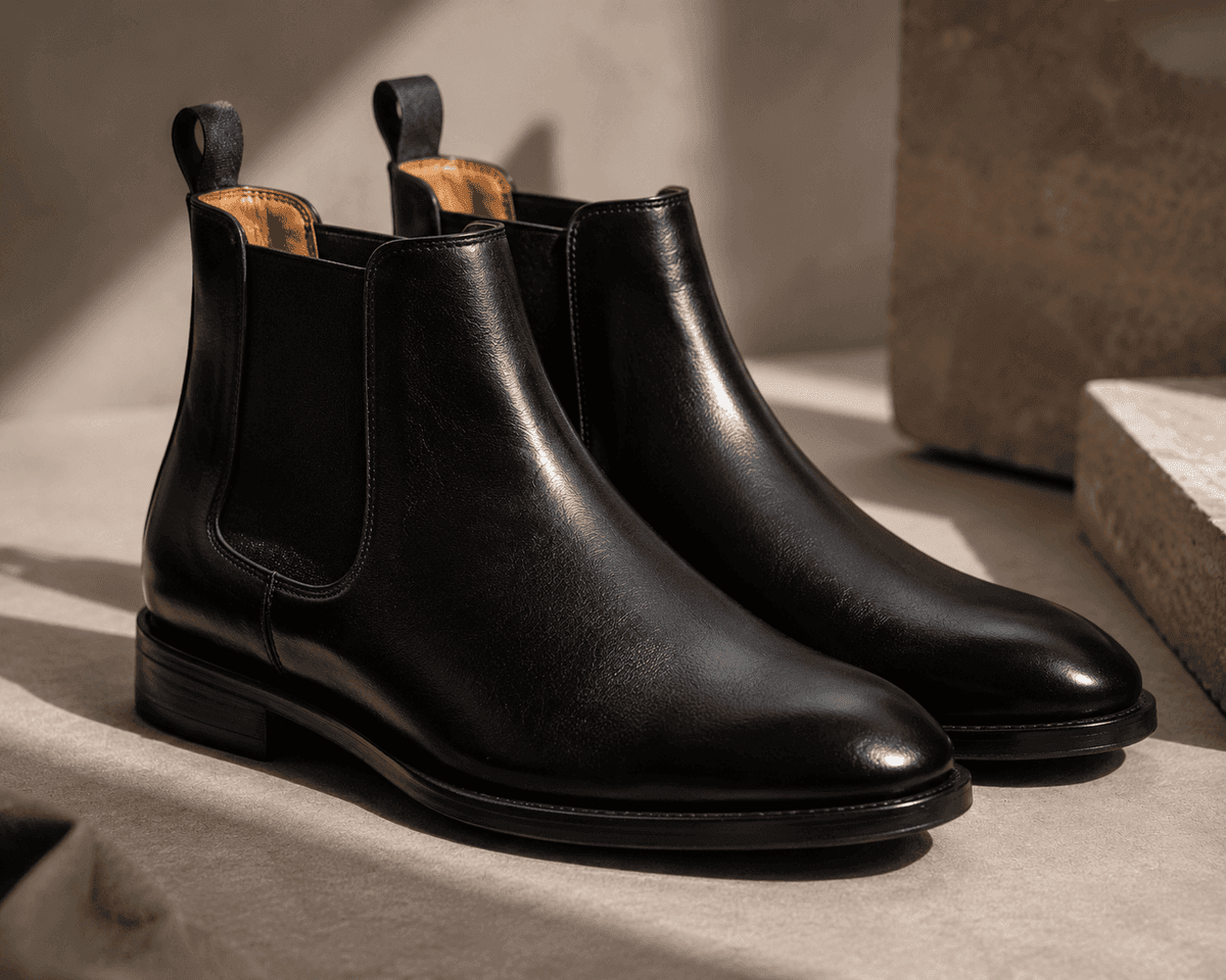 Pom Pom Chelsea Boots in premium leather