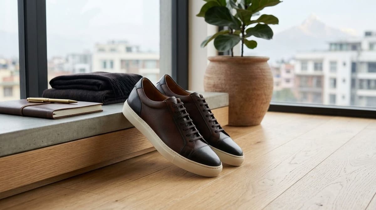 Premium leather sneakers available in Nepal
