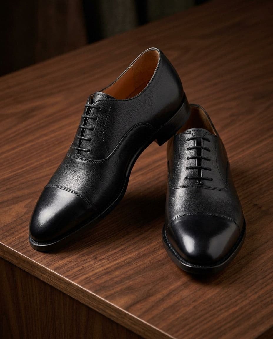 Oxford Noir premium black leather Oxford shoes