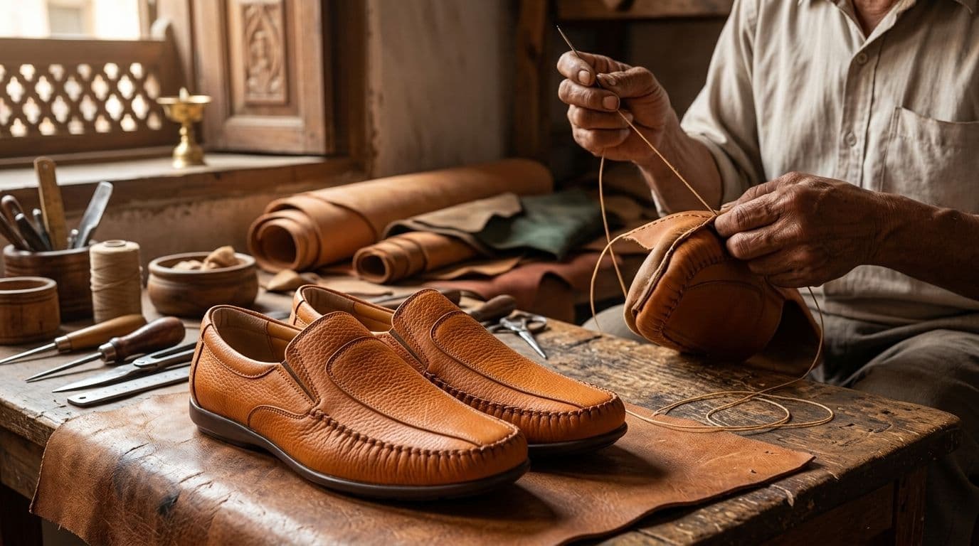Professional Classic Brown handcrafted leather shoe made in Nepal