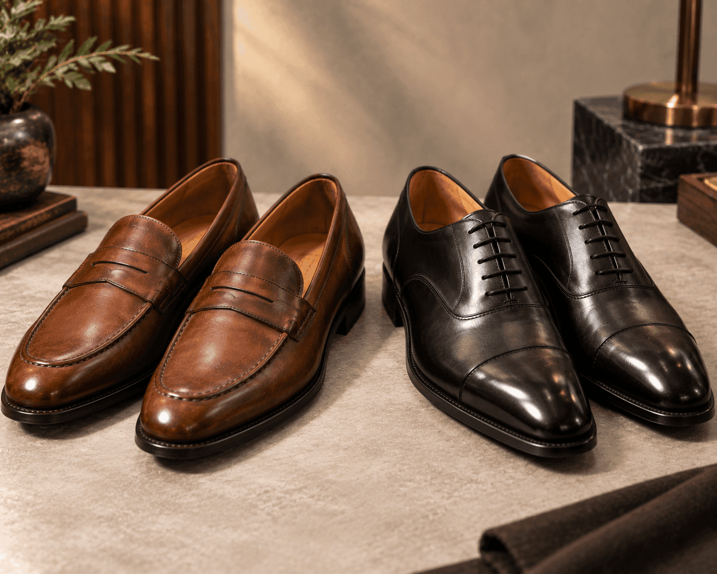 Premium leather loafers and Oxford shoes compared for different occasions